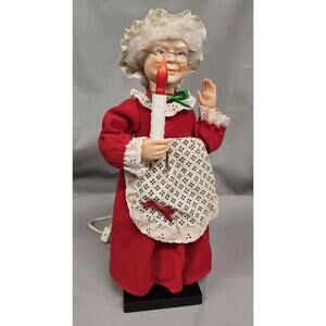 Vintage Telco Motionette Mrs Claus Figure Animated Lighted Candle 20" TALL Xmas
